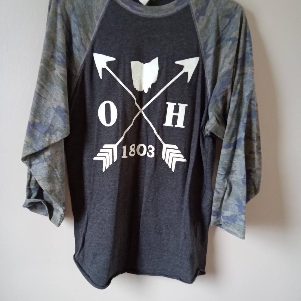 Ohio 1803 Long Sleeve Tee - Charcoal and Camo